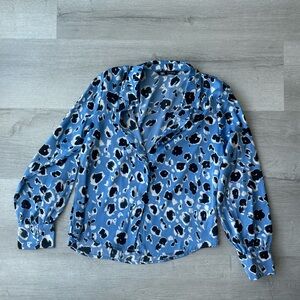 Zara Blue Print Blouse